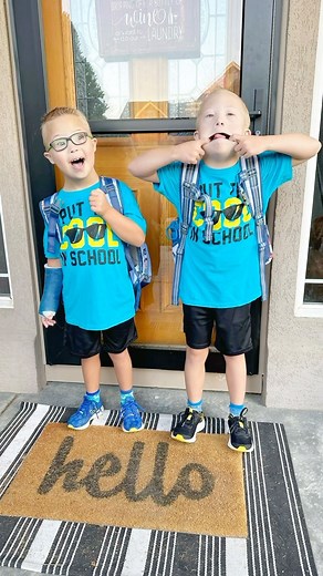 None of them are quite right, but all of them are perfect. . Trying to get that one shot of both boys looking at me, both smiling a REAL smile, both sets of eyes open, no awkward hand gestures or postures… impossible. But I think all the less than ideal shots really capture who these two are more accurately than any precisely posed picture ever could! . Watch out second grade! Charlie and Milo are comin’ in HOT! 🔥 | Chuckles and Meatloaf