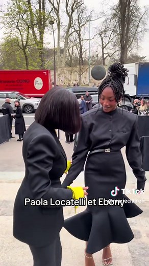 Paola Locatelli & Ebony at Mugler Fashion Week