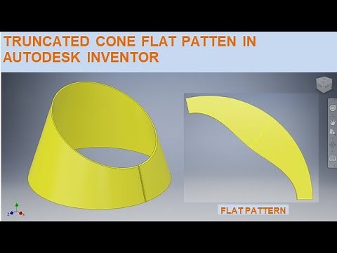Truncated Cone in Autodesk Inventor Sheet metal || Flat Pattern of Cone In Sheet Metal Inventor 3d