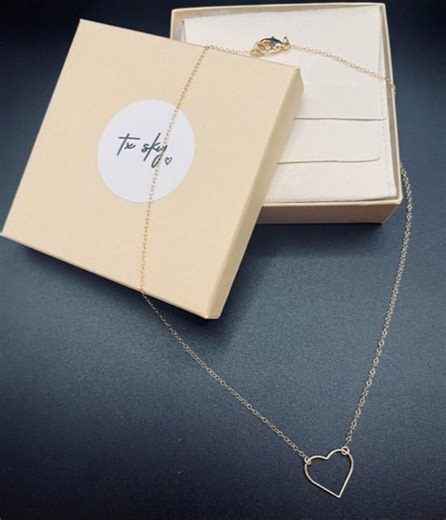 Floating Heart 14kt Filled Necklace, Handmade. - Etsy