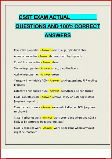 Csst Exam Actual Questions And 100 Correct Answers video
