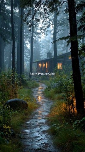 🌧️🔥 Rainy evenings turn cabins into the coziest places on earth. From the misty forest path to the warm reading nook inside — this is pure peace. Would you unwind here tonight? Stay or Pass? #LogHouseDreams 🤎 #CabinLife #RainyEvening #CozyAesthetic #ForestCabin #WarmLights #RusticCharm | Log House Dreams