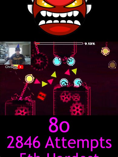 Beat 8o in 2846 attempts (YouTube in my Bio!) #geometrydash | geometrydash