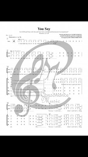 You Say (Lauren Daigle) - Heather Sorenson 🔊 Hal Leonard and Shawnee Church Choral #lagumisa #lagukatolik #paduansuara #choralmusic #chorale #choral #choir #acappella #tekslagu #notasiangka #notangka #partitur #scoremusic #sheetmusic #koor #satb