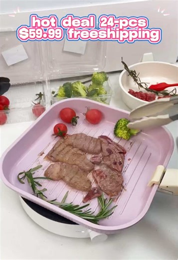Hurry! $59.9 for 24 kitchen pieces! Antibacterial, flavor-locked, easy storage👇#BudgetKitchen