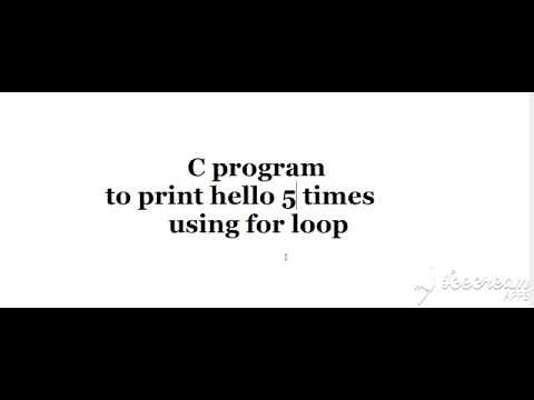 Print the Word 'Hello' 5 Times Using For Loop in C