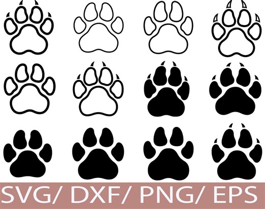 Tiger Paw Print SVG, Wildcat Silhouette Bundle (digital Download) - Etsy