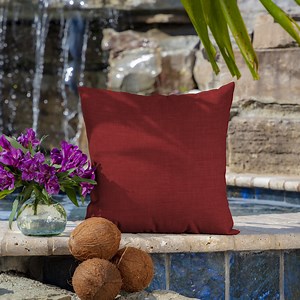 ARDEN Outdoor Toss Pillow (2 Pack) 16 x 16, Ruby Red Leala