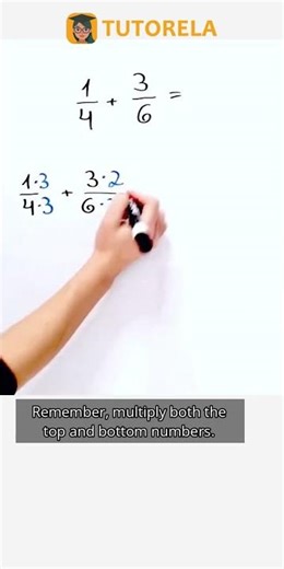 Mastering Fraction Addition: 1/4 + 3/6 Simplified #Math #OperationsWithFractions #SimpleFractions