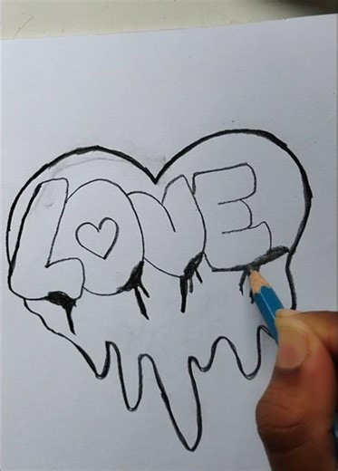 love drawing tutorial 😱💝 #shorts #drawing