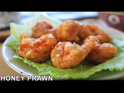 Chinese Honey Prawns Recipe | Golden Deep Fried Shrimp With Honey