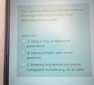 The cognitive processing strategy known as Chunking is best sup... | Filo