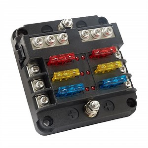 [Hot Item] 6-Way 12V Fuse Box Blade 12volt Fuse Block with LED Warning Indicator Damp-Proof for 1 2V/24V Vehicle Car Boat Marine Auto 6 Circuit Independent Positive Negati