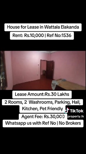 House for Lease in Elakanda, Wattala - Ref No: 1536