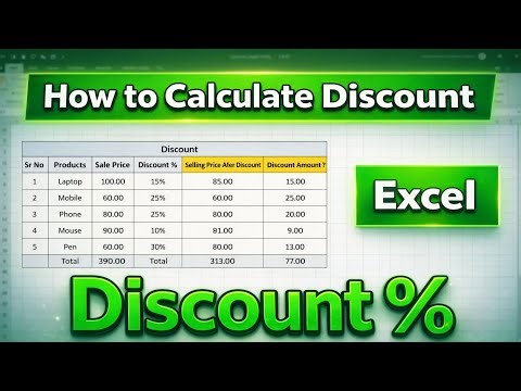 | How to calculate discount in Ms Excel | #excel