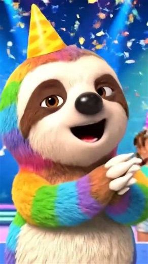 Happy Sloth Birthday Bash! Fun Animated Adventure for Children” #YouTubeShorts #Shorts #Kids #Cute