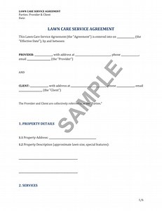 Lawn Care Contract Template | Editable Word & PDF | Customizable Landscaping Service Agreement - Etsy
