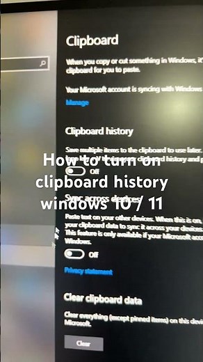 How to turn on clipboard history windows 10 / 11