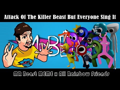 FNF Attack Of The Killer Beast But Everyone (All Rainbow Friends) Sings It | Roblox x MR Beast MEME