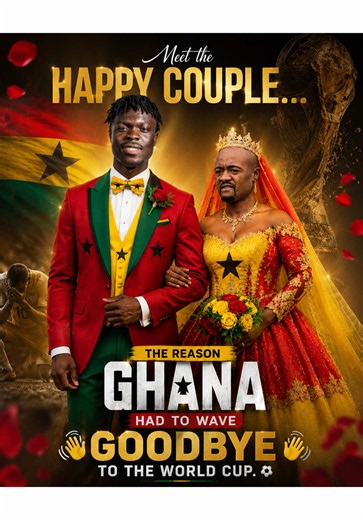 Meet the happy couple… the reason Ghana had to wave goodbye to the World Cup. 😂🇬🇭💍 #ghanatiktok🇬🇭 #ai #uktiktok🇬🇧uk #ghana #blackstars🇬🇭