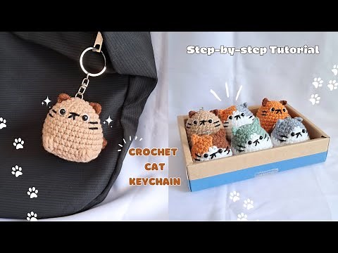 Chubby Cat Keychain Crochet Tutorial | Simple Amigurumi Cat Tutorial