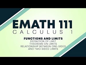 CALCULUS 1 | LIMITS (Part 1 of 2)