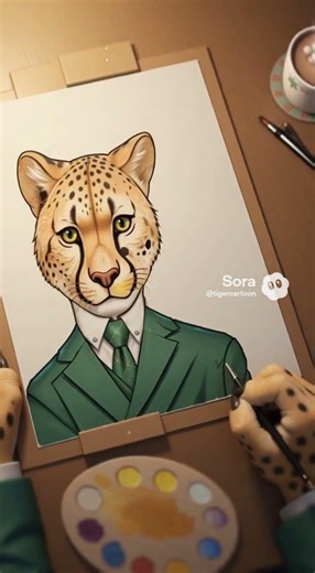 Гепардик рисует себя | TigerandUnicorn 🐯🦄