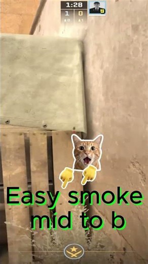 Easy Jump Throw Smoke Mid B Dust2 #cs2 #shorts #csgo