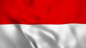 The Indonesian flag is flying.