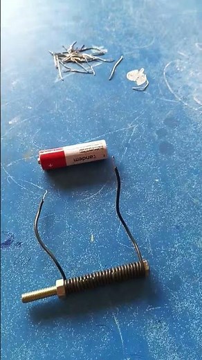 Make your own Electromagnet⚡🧲 #diyprojects#shorts#viral