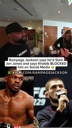 Rampage Jackson says he'd Slam Jon Jones and says Khabib BLOCKED him on Social Media #rampagejackson