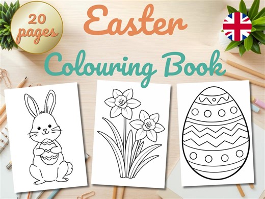 Easter Colouring Book for Children (ages 2-5) | Printable PDF | Toddler Colouring Pages | Spring Activity - Etsy