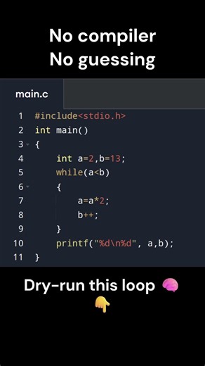 No compiler, No guessing, Dry-run this loop 🧠👇