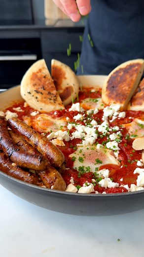 Creating the ultimate brunch dish from scratch 🔥 Full recipe for the shakshuka, merguez sausages and pitta are now up on my Substack, link in bio! | Sam Way