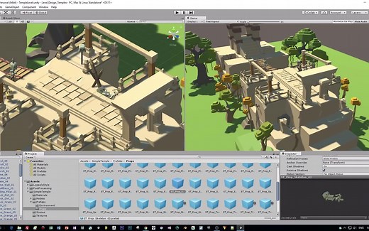 【Low-Poly低多边形风格】使用Unity快速进行风格化的关卡设计-第三辑-神庙搭建