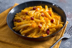 Pasta zucca e speck