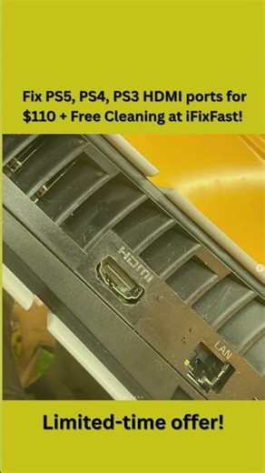 Repair your PlayStation (PS5, PS4) HDMI port for $110 + Free Cleaning in Raleigh, North Carolina!