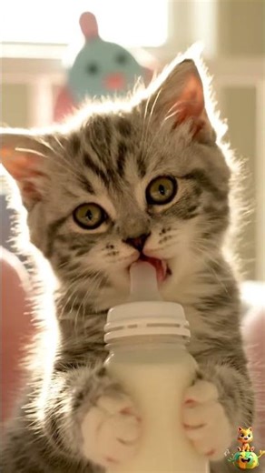 🍼 Dudi Dudi Dum Dum 🐱 Baby Cats Dance with Milk Bottles | Cute Kitten Animation | #shortsfeed