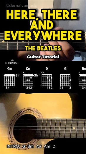 Here, There and Everywhere - The Beatles | Guitar Chords with Lyrics 🎵🎸 #guitartutorial #chords #lyrics | dernalvamusic