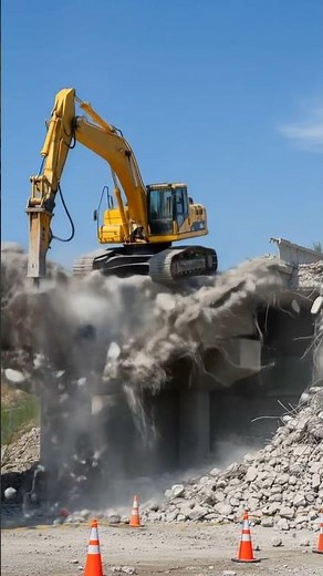 Excavator Bridge Demolition Goes Horribly Wrong! | SHOCKING Collapse Caught on Camera