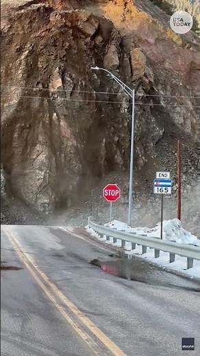 Rockslide slams into intersection of two Colorado highways #Shorts