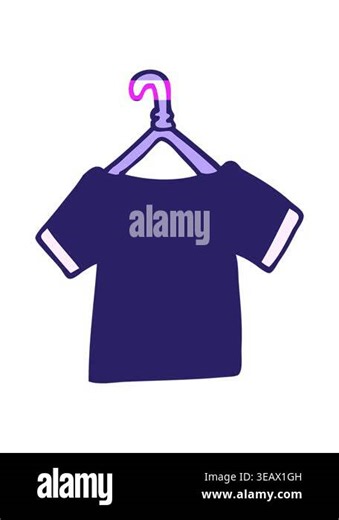 power up animation of cartoon doodle t shirt on hanger Stock Video Footage - Alamy