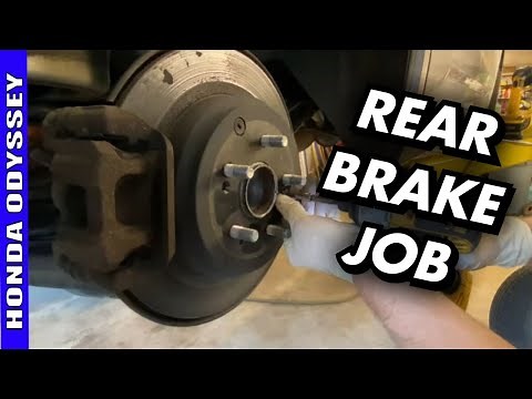 How To Replace Rear Brake Rotors And Pads 2011-2017 Honda Odyssey