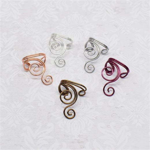 Double Spiral Ear Cuff: Multiple Colors Available - Etsy