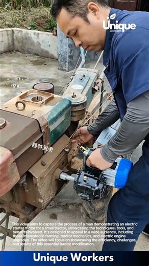 Electric tractor starter: easy engine start