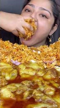 ASMR eating: spicy 🔥 mutton biryani, 50 pizza, panipuri, poha , #shorts #ytshorts #asmr
