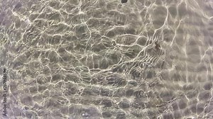 Water surface texture, Slow motion clean sea ripples and wave, Refraction of sunlight top view texture sea side, sun shine water background. Water Caustic