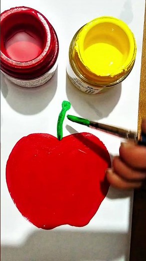 How to paint a apple 🍎 with acrylic !🤔🌟✨Easy art!🍎#art #viral #painting #apple