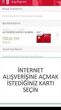 Ziraat Bankası Kartını İnternet Alışverişine Açma (Ziraat Mobil)