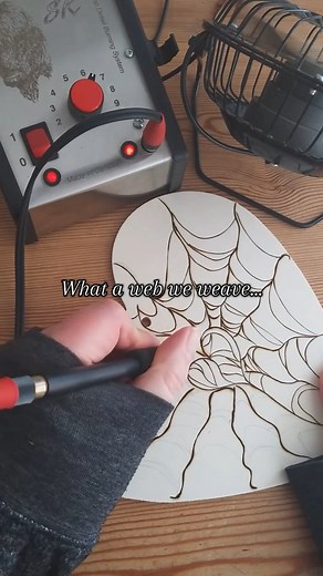 A haunted holiday heart, I’m thinking it might be time to put up our spooky Xmas tree🎄🕸️ What a tangled web we weave! Hand-burned wooden heart and spiderweb design, spooky Christmas aesthetic with rustic woodcraft, handcrafted pyrography frame, gothic holiday decor, cozy seasonal artistry. | Kellfireuk Pyrography